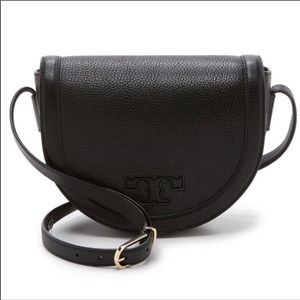 TORY BURCH Serif' Leather Saddle Bag